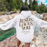 Jesus Loves You Print Pullover Hoodies Women's Hoodie Autumn Winter Men Streetwear Sweatshirt Unisex - Image 5