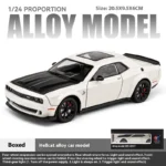 1:24 Dodge Challenger SRT Hellcat Redeye Muscle Alloy Diecast Car Model Computer Desktop DIY High Simulation Collection Ornament