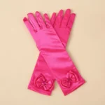 Children Princess Long Gloves Girl Birthday Party Wedding Elsa Anna Accessories Cinderella Belle Sofia 11 Colors Long Finger Set - Image 16