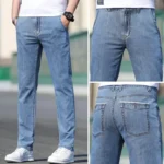 Thin Men’s Baggy Soft Casual Jeans Gray