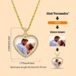 Customized Two Photo Luxury Necklace, Suitable for Both Men and Women To Wear Gift for Parents Husband Boyfriend and Girlfriend - Image 2