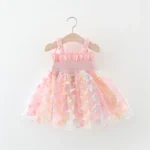 New Summer Baby Girl Dress Halter Butterfly Back Wings Fantasy Princess Dress Sweet Birthday Party Team Dress - Image 2