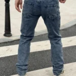 Classic Men’s Denim Jeans  Light Washed Vintage Effect  Casual and Business Wear   Suitable for All Four Seasons   Free Shipping