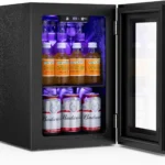 18L Mini Beverage Fridge for 24 Cans, Quiet Compressor with LED Light & Electronic Temperature Control (40-61°F)