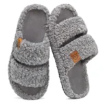 Pallene Furry Cozy Women's Home Slippers Slip On Slides Open Toe Rubber Insole House Slides Fuzzy Warm Bedroom - Image 8