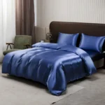 Black Luxury Ice Silk Bedding Set Satin Silky Duvet Cover Set With Pillowcase High-end Home Textiles Solid Color Bed Cover Sets - Image 7