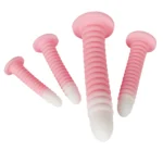 New Gradient Pink Anal Plug Massager With Threaded Suction Cup Rear Multi-size Unisex Extra Long Anal Plug Adult Erotic Sex Toys