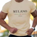 100% cotton casual sports loose plus MILANO print - Image 8