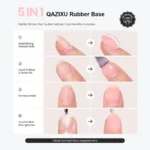 QAZIXU 8ml Rubber Base Gel Nail Polish Set 6 Colors Jelly Pink Natural Color Semi Permanent Soak Off UV LED Nail Art DIY - Image 5