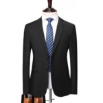 S-8XL Blazer New Men's Fashion Business Solid Color British Style Professional Work Groom Wedding Dress Best Man Blazer Jacket - Image 4