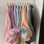 Semi Sheer Long Sleeve Shirt for Women Shimmer Button Down Collared Plain Lightweight