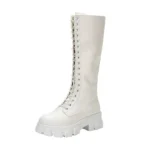 Women's Mid Calf Boots Padded Shoes Knee High Winter Sneakers - Image 6