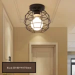 Retro E27 Ceiling Lights for Balcony Corridor Indoor Interior Black Ceiling Lamps Decor Metal for Bedroom Aisle Porch AC110-220V - Image 8