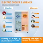 Mini Fridge Compact 4L Refrigerator with Gaming Light Mirror Door AC/DC Portable Cooler Warmer for Bedroom Car Gaming Room Blac - Image 2