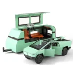 1:32 Tesla Cybertruck Pickup Trailer Alloy Car Model Diecast Metal Toy Off-road Vehicle Truck Model Sound & Light Kids Gifts