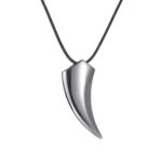 Punk Hip Hop Stainless Steel Crescent Tooth Spike Pendant Necklace Men Women Fashion Wolf Tooth Chain Necklace Jewelry - Image 4
