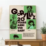 Nordic Pop Gorillaz Poster Self-adhesive Art Waterproof Paper Sticker Coffee House Bar Room Wall Decor - Image 15