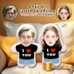 A customised ‘I Love You’ portrait couple's printed home cushion, seat cushion, or pillow – Valentine's Day gift - Image 3