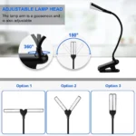 14 LED Clip On Book Light 3 Colors 8 Brightness Usb Rechargeable Night Light Portable Reading Light Book Lamp Mini Desk Lamp - Image 2
