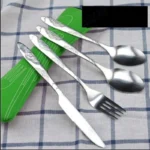3Pcs/4Pcs/7Pcs Set Dinnerware Portable Printed Knifes Fork Spoon Stainless Steel Family Camping Steak Cutlery Tableware with Bag - Image 6