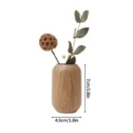 Retro Wooden Flower Vase Desktop Aesthetic Flower Bottle Decorative Plant Pot Arrangement Vase Home Decor Ornaments - Image 20