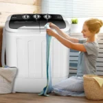 Portable Compact 13 Lbs Mini Twin Tub Washing Machine Washer Spin Dryer BlackWhite