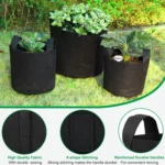 24-Pack 10 Gallon Nonwoven Grow Bags with Handles and Plant Labels, Heavy Duty Fabric Pots for Gardening - Image 3