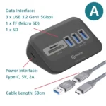 PHIXERO USB 3.2 Docking Station Hub 10Gbps Splitter Switch Dock Multi Port SD Card Socket Type C Gen2 for Surface PC Laptop 3.0 - Image 14