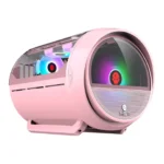 WJCOOLMAN Yuanqidan Mini Computer Case – Circular Side-Exposed Desktop Computer Case Compatible with 240 Water Cooling