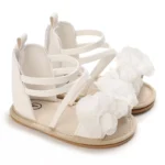 White Cute 0-18M Baby Cute Open toed Bow Summer Sandals Princess Casual Soft Rubber Bottom Non slip Sandals