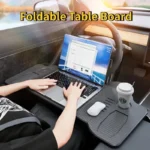 Foldable Car Laptop Desk Upgraded Tray Stand Compatible with Tesla Model 3/Y Steering Wheel Eating Table for Travel Work Camping - Image 3