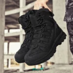 Men Tactical Boots Lace Up Brand Ankle Hiking Shoes Desert Work Boot Waterproof Size Plus Unisex Climbing Shoes