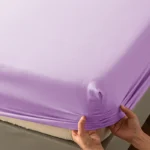 High Quality Fitted Sheet – Microfiber Soft Touch, Deep Pocket 25cm, Wrinkle Free Anti-Slip, Solid Color Twin/Full/Queen/King