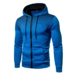 Men’s Zip Up Hoodie Pocket Polka Pot Print Hooded
