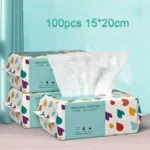 Disposable Face Towel,2 Pack 200 Count Ultra Soft Thick Wash Cloths for Adults and Baby,  Dry Wipes for Washing and Drying