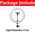 16/26/33cm LED Selfie Ring Light with Phone Stand Dimmable led Fill Lamp Photography Ringlight for Tiktok Video Live Fill Lamps - Image 9