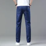 Summer new men’s micro elastic straight leg denim pants