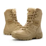 High Quality Men's Brand High-Top Leather Boots Breathable Desert Combat Men's Boots Outdoor Shoes Non-slip Hiking Ankle Boots - Image 7