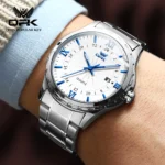 OPK Brand Steel Belt Dual Calendar Men's Quartz Watch 6003 - Image 3