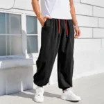 Men's Harem Pants Loose Fit Chinese Style Cotton Linen Solid Color Cozy Sweatpants Joggers High Quality Male Casual Trousers - Image 3
