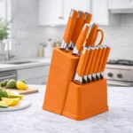 13Pcs Professional Kitchen Knife Block Set with 6 Steak Knives, High Carbon Stainless Steel Knives with Black Non-Stick Coating, - Image 14