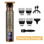Electric Barber T9 Upgraded LCD Rechargeable Retro Oil Head Carving Electric Push Shear Pubic Hair Clipper Machine for Women - Image 8