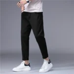 Summer Thin Men’s Jeans Korean Style Blue Black Solid Color Stretch