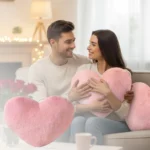 Pink Heart Pillow 30x40cm Decorative Cushion for Living Room Bedroom Sofa Chair Cozy Accent and Reading Nook Comfort