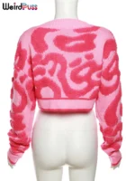 Weird Puss y2k Sweet Cardigan Sweater Women V-Neck Button Autumn Stylish Casual Long Sleeve - Image 6