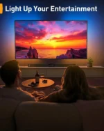 Full Motion TV Wall Mount with LED Lights for 26-65 inch TVs up to 99 lbs, Swivel, Tilt, Music Sync