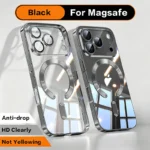 Fashion Orange Magnetic Clear Case For iPhone Air 17 16 15 14 13 12 11 Pro Max Plus Wireless Charge Plating Soft Business Cover - Image 10