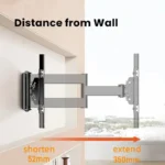 Full Motion TV Wall Mount Bracket, Extending Arm Articulating, Swivel, Tilt Fits 26-60 Inch Flat Curved TVs, VESA 400x400mm - Image 5