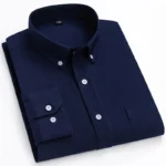 New 100% Cotton Oxford Men’s Shirts Long Sleeves Plaid Soft Regular Fit Formal Dress Shirt Pocket Social Blouse Male Clothes