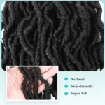 8Pcs Heat Resistant Dreadlock Crochet Hair Faux Locs 24 Inch Synthetic Extensions Black Soft locs for Halloween and Christmas